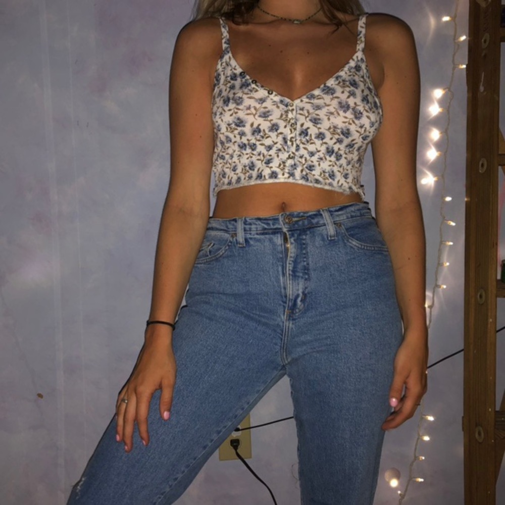 floral cropped tank